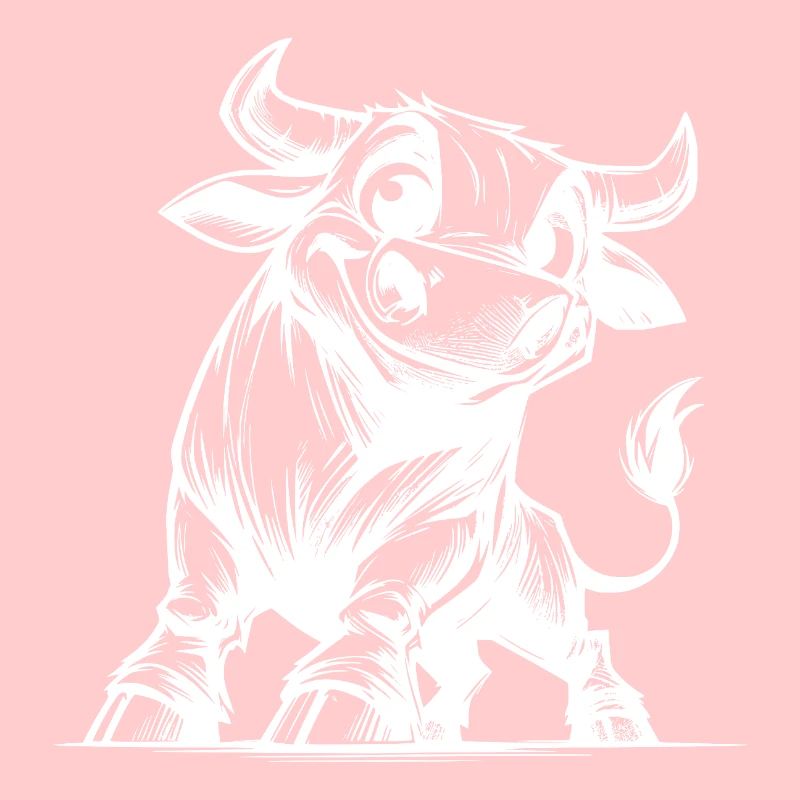 Dessin de taureau au crayon avec des cornes géantes