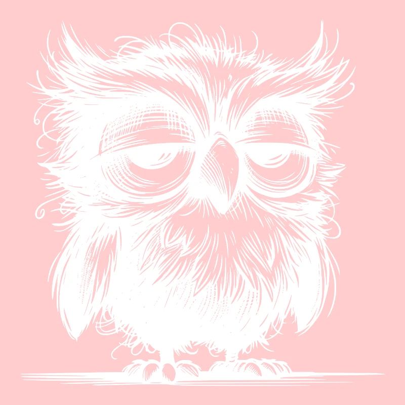 Morgenmuffel Eule mit Federn und Style