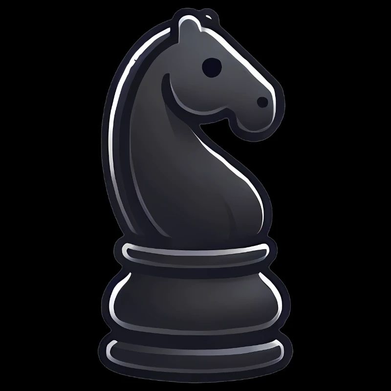 Elegante schwarze Ritter Schachfigur