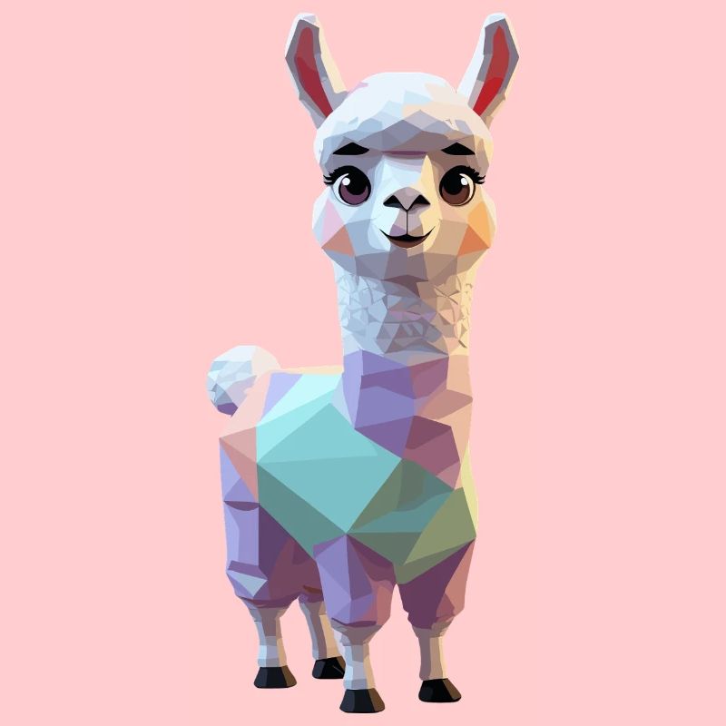 Süßes Polygon-Lama Alpaka