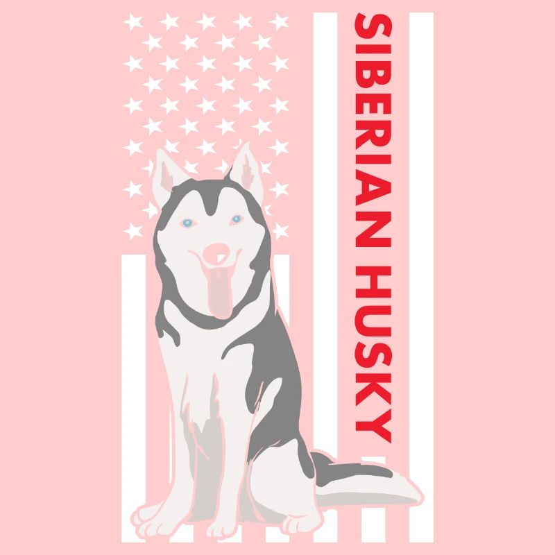 Siberian Husky Us Flag