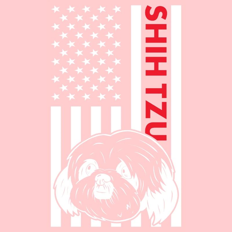 Shih Tzu Us Flag