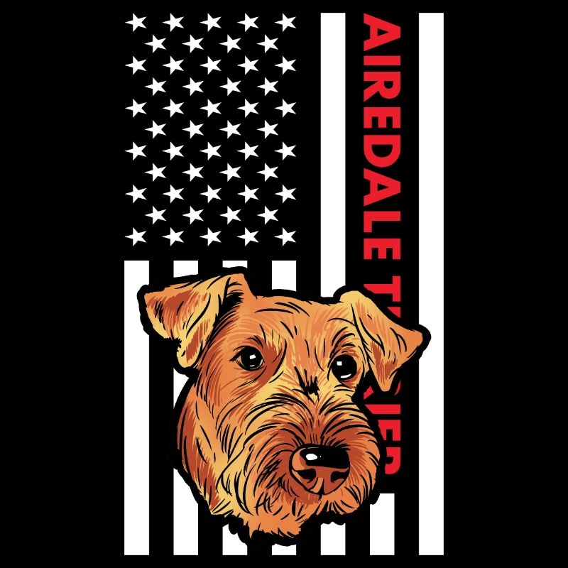 Airedale Terrier Us Flag