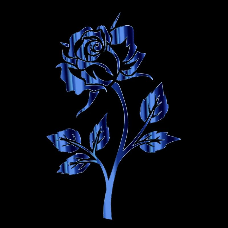 ROSE FLEUR MODERNE métallisé BLEU