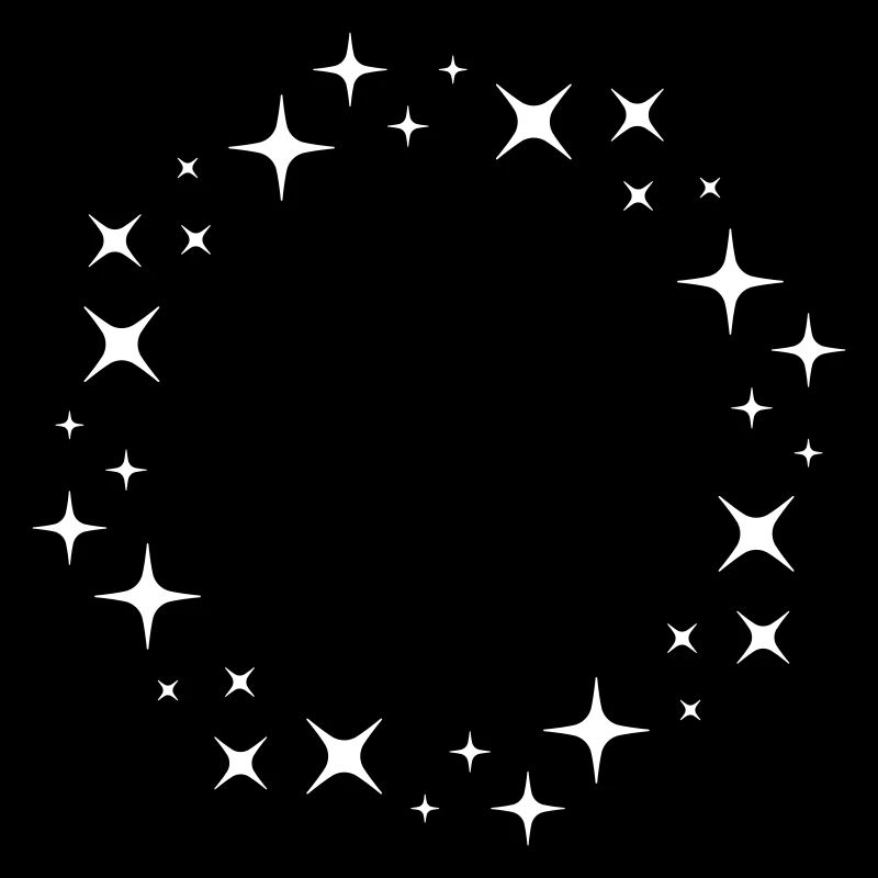 Glitter Star Circle Pattern