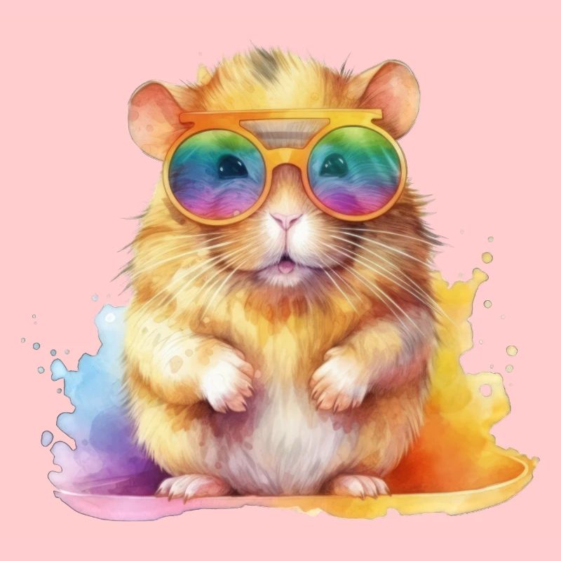 Cooler bunter Hamster mit Sonnenbrille