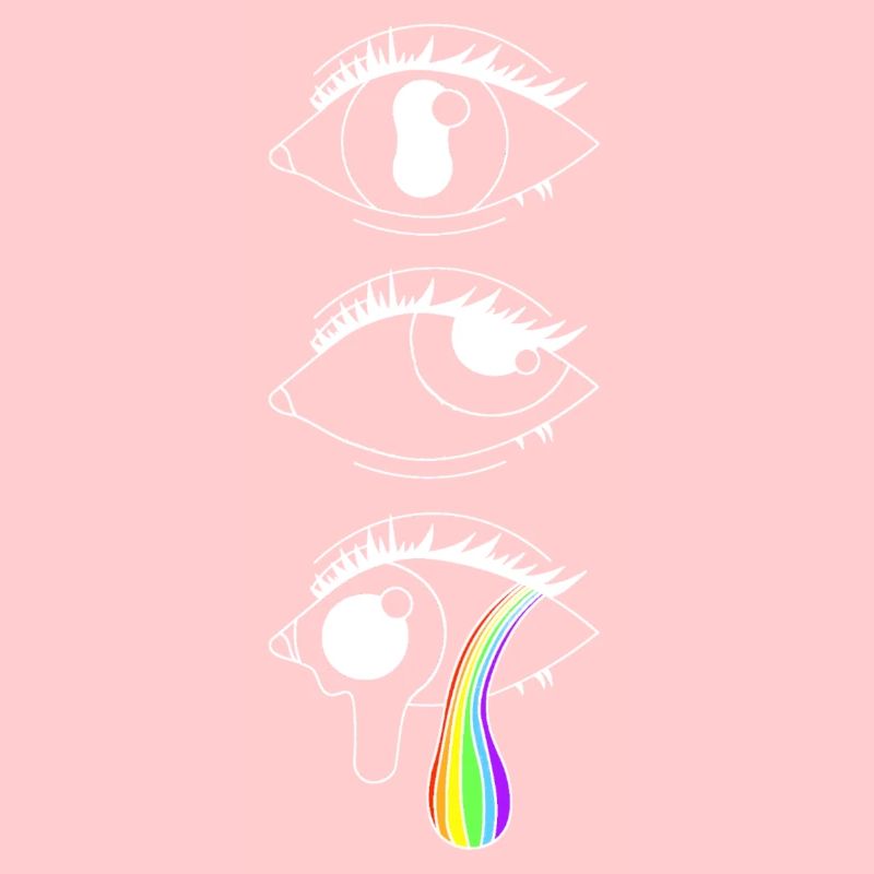Psychedelische Augen mit Regenbogen, Eyecatcher