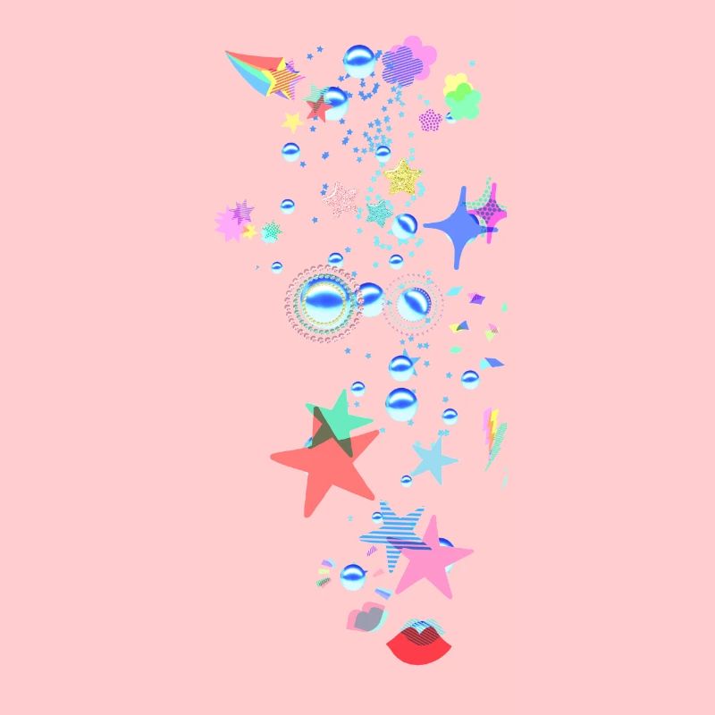 Sterne, Regenbogen, Perlen, Herzen, illustration