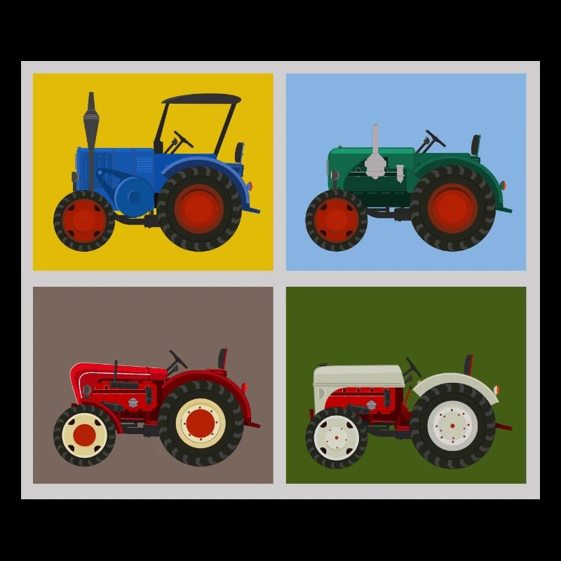 Retro Oldtimer-Traktoren Quartett