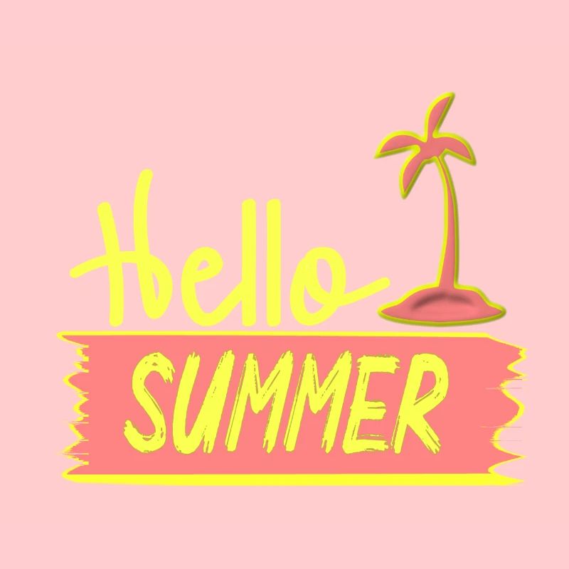 Hello SUMMER with palm tree for summer days