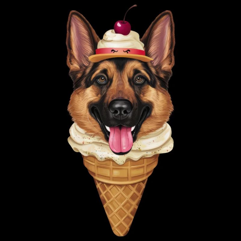 Deutscher Schäferhund als Waffeleis