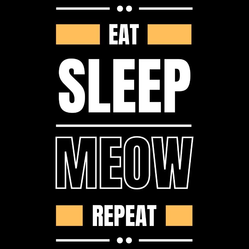 eat sleep meow cat repeat geschenk idee katze