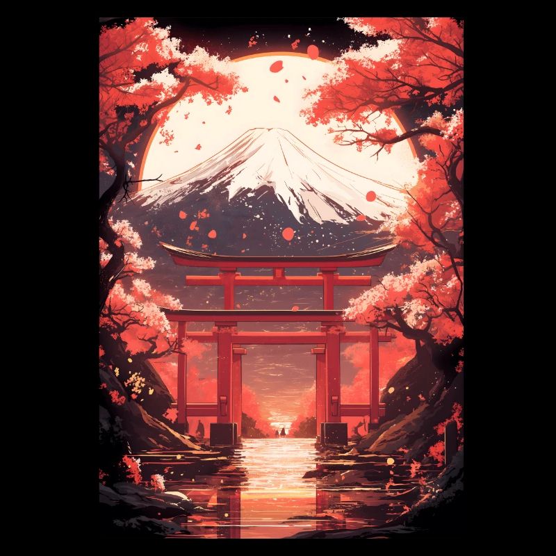 Mt. Fuji Kirschblüten Sakura Nippon Vintage