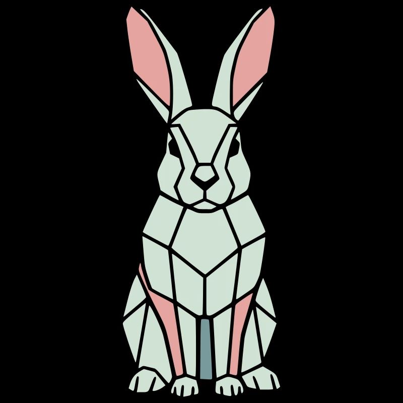 Geometrischer Hase Low Poly Modern