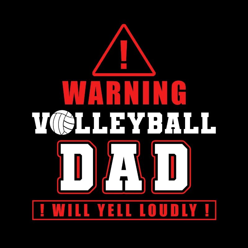 Warning Volleyball Dad