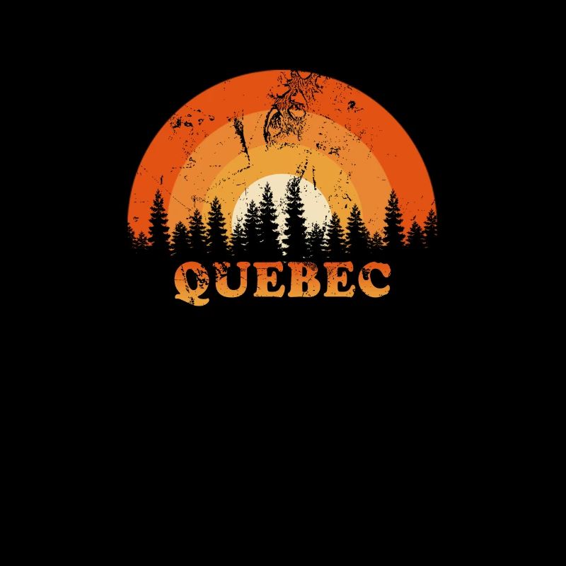 Vintage Québec Canada Fan rétro Cool coucher de soleil