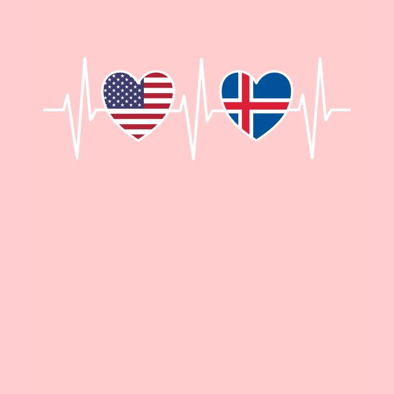 Drapeaux des États-Unis et de l’Islande