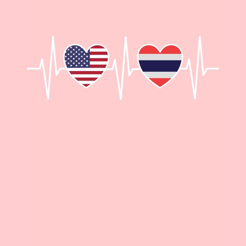 Drapeaux du drapeau thaïlandais des États-Unis et de la Thaïlande