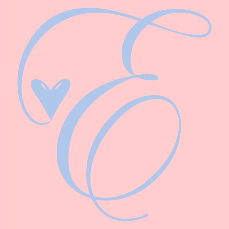 Monogram E Heart Vine