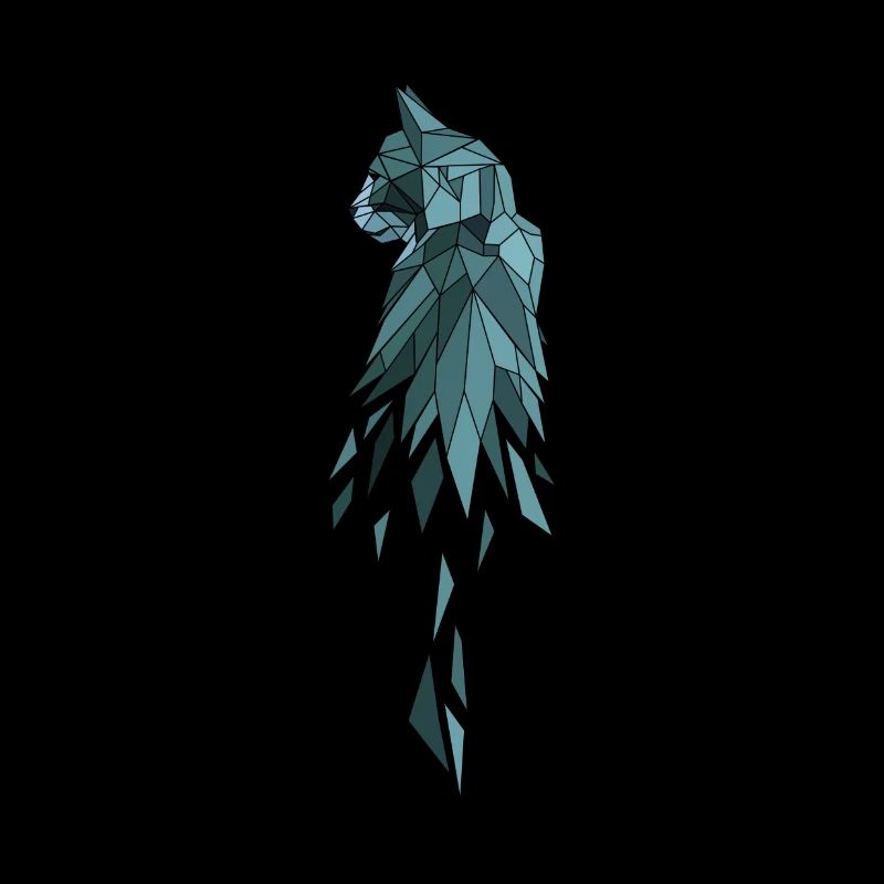 Cat polygon blue