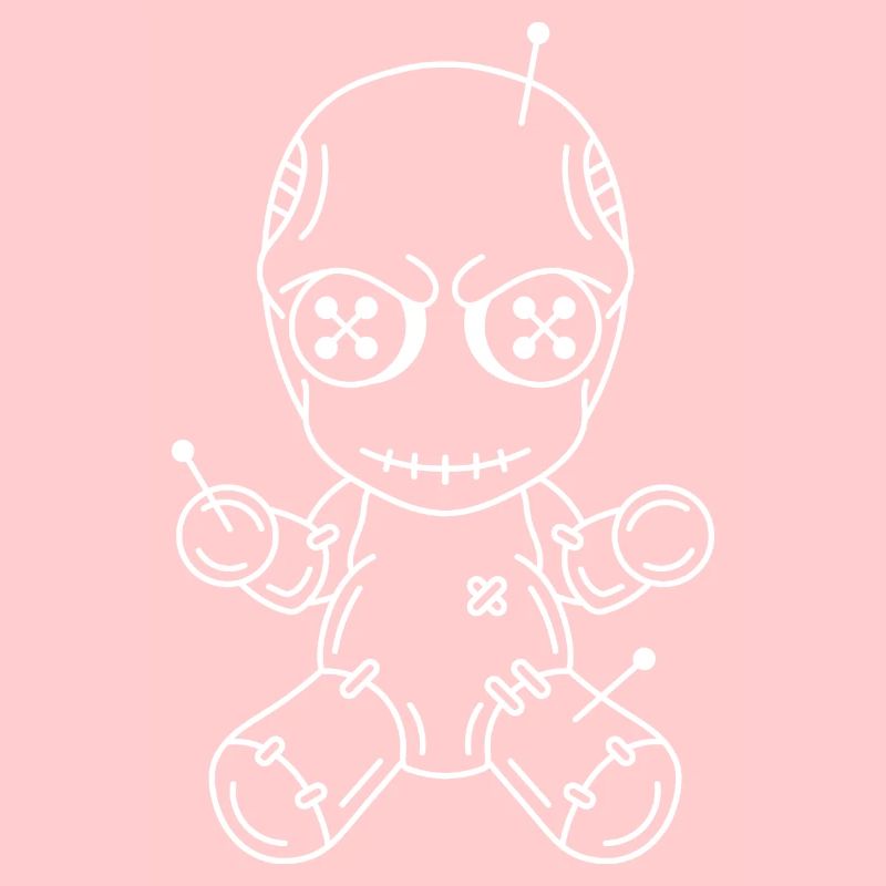 Line drawing Voodoo doll evil