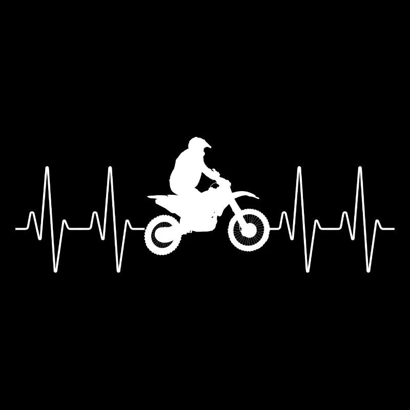 Enduro Motorrad Biker Herzschlag Geschenk