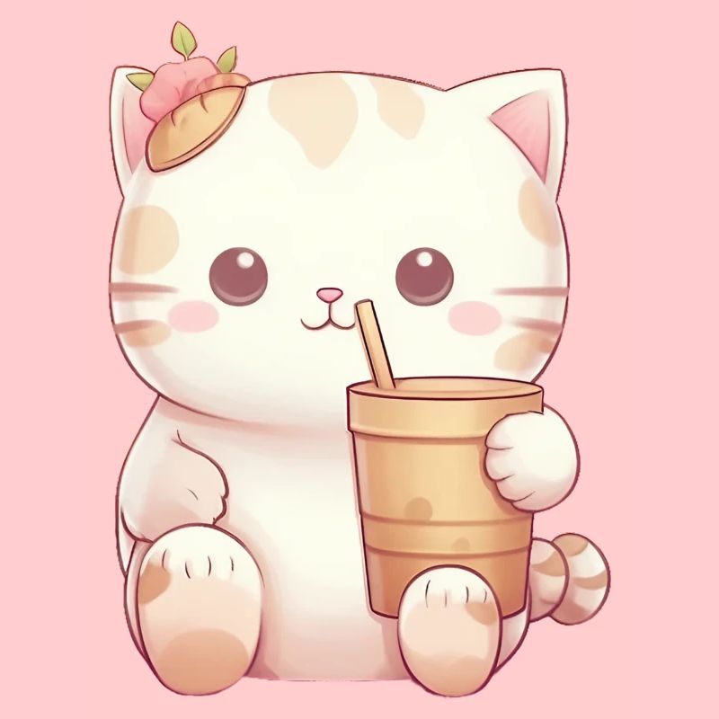 Cat in Bubble Tea Magic