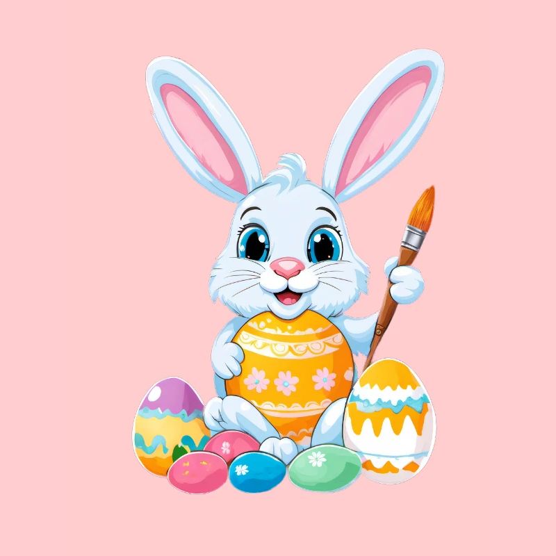 Easter bunny with Easter eggs