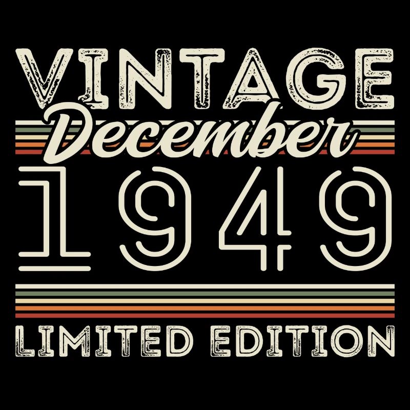 Vintage Décembre 1949 - 76e Anniversaire Décember