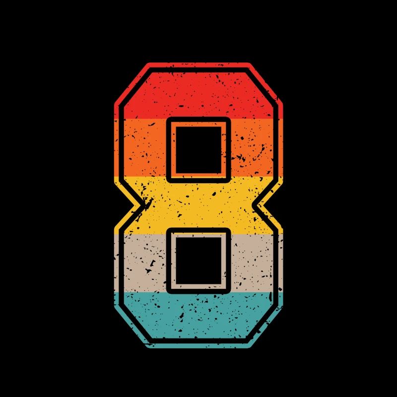 8 ans maillot rétro numéro 8 T-hirt numéro 8