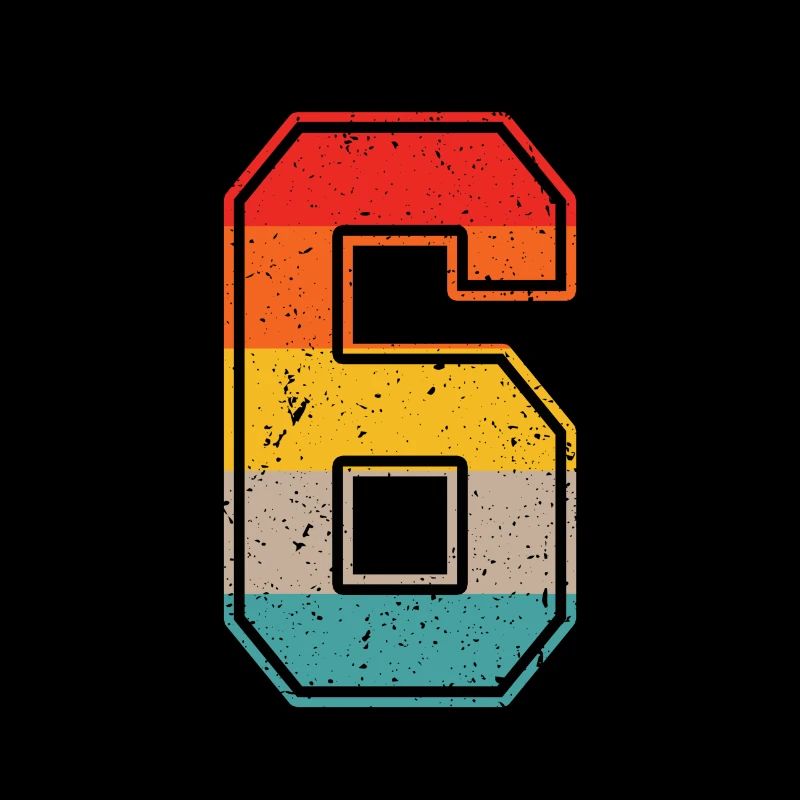 6 ans maillot rétro numéro 6 T-shirt numéro 6