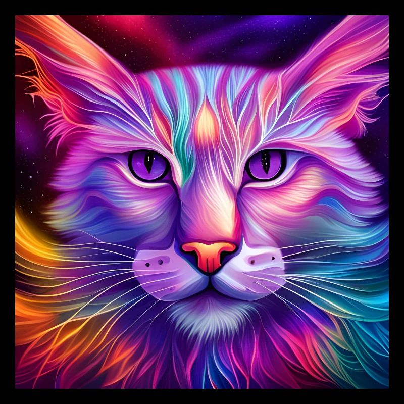 Katze in Neonfarben