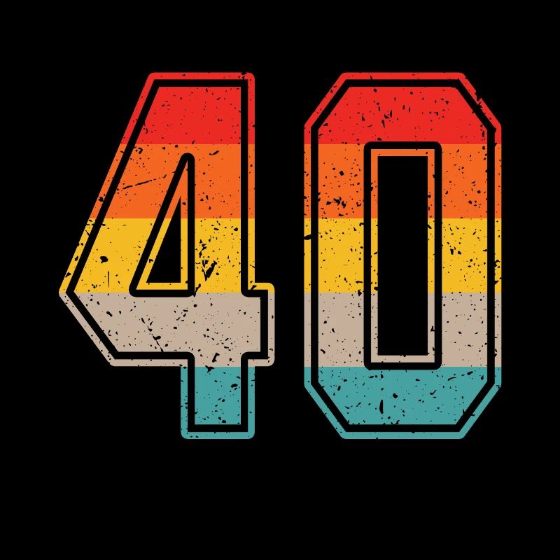 40 Jahre Retro Trikot Nummer 40 T-shirt Nummer 40