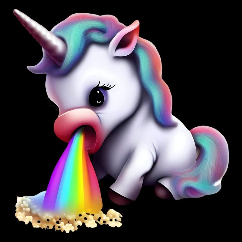 Rainbow sneezing unicorn allergy sufferer