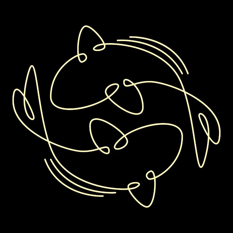Illustration de poisson carpe Koi minimaliste