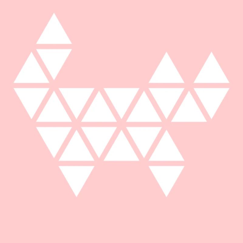 Illustration de chat abstrait triangle géométrique