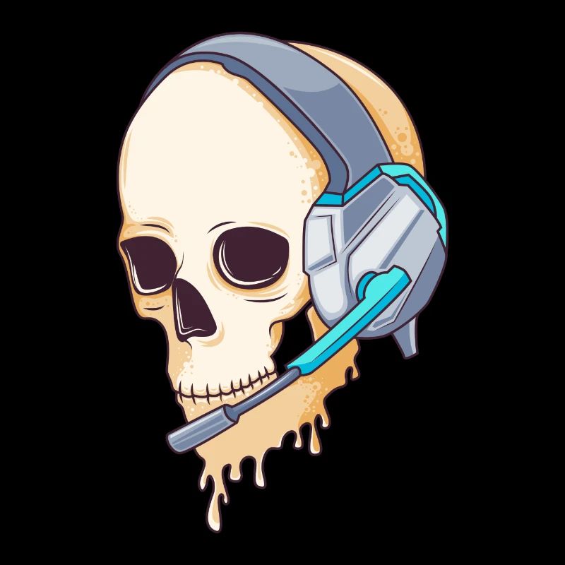 Gaming headset skull gamer gift skeleton
