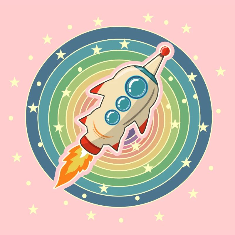 La fusée vole dans l’espace. L’espace en tant qu’astronaute