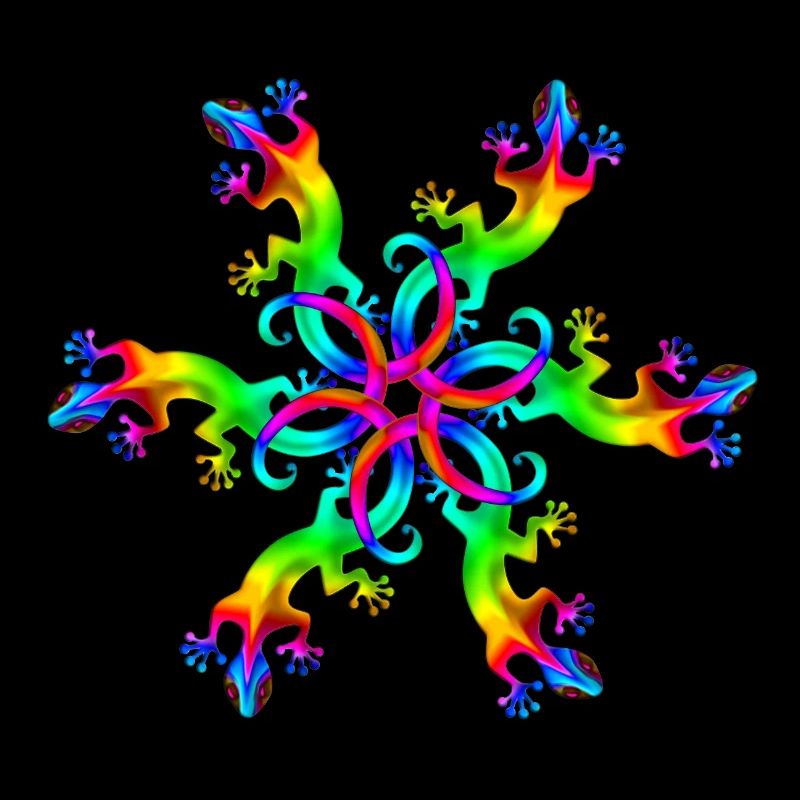 Gecko, lizard, rainbow, Goa, Trance, Psytrance,