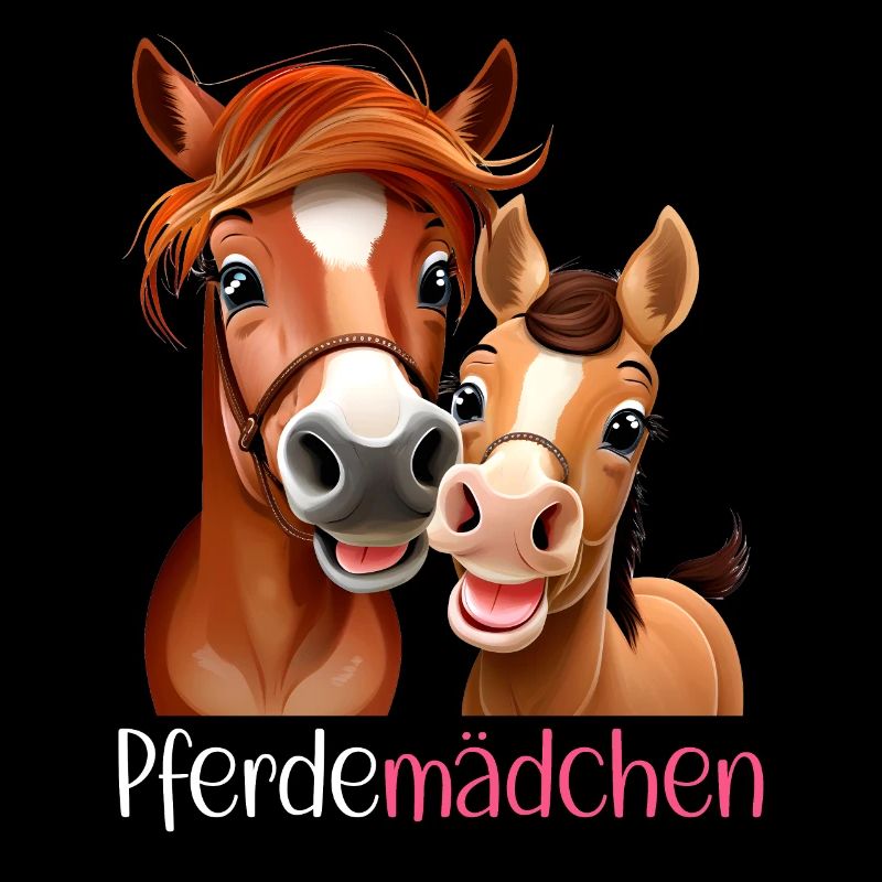 Pferdemädchen Pferdeshirt Pferd Comic Mädchen Süß