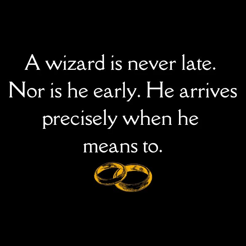 A wizard is never late Nor is he early