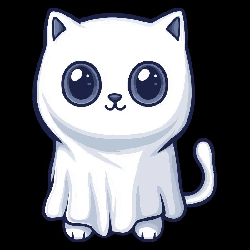 Katze Halloween Comic Geist