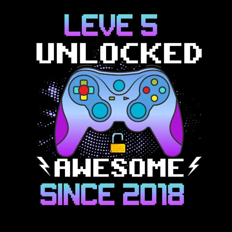 Level 5 Unlocked Awesome Since 2018 Funny Gamer