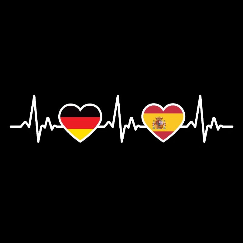 Spanien Deutschland Herzschlag Flagge Spanier
