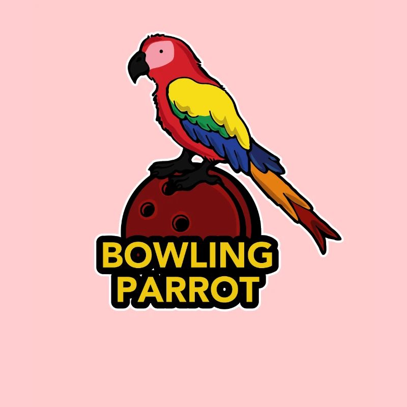 Vogel Papagei Auf Bowlingkugel Kegel Geschenk