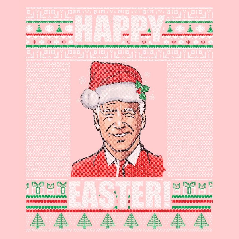 Drôle Biden Pull de Noël moche Joyeuses Pâques