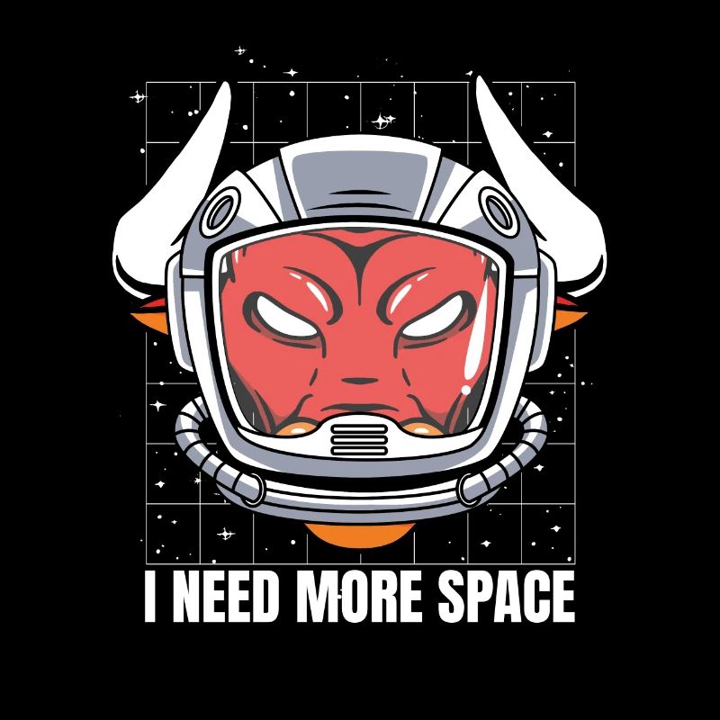 Stier Bulle Rind Astronaut I Need More Space