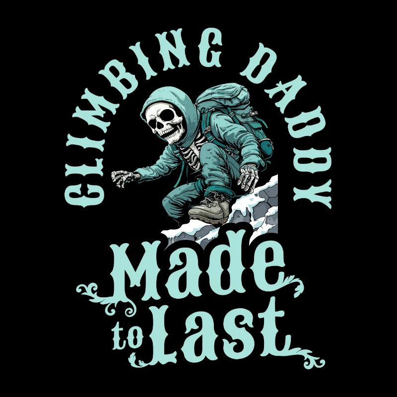 Klettern Kletterer Skelett Fathers Day Dad