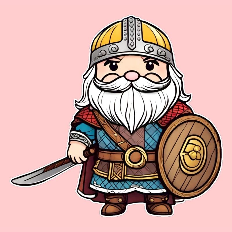 Mignon petit viking avec épée