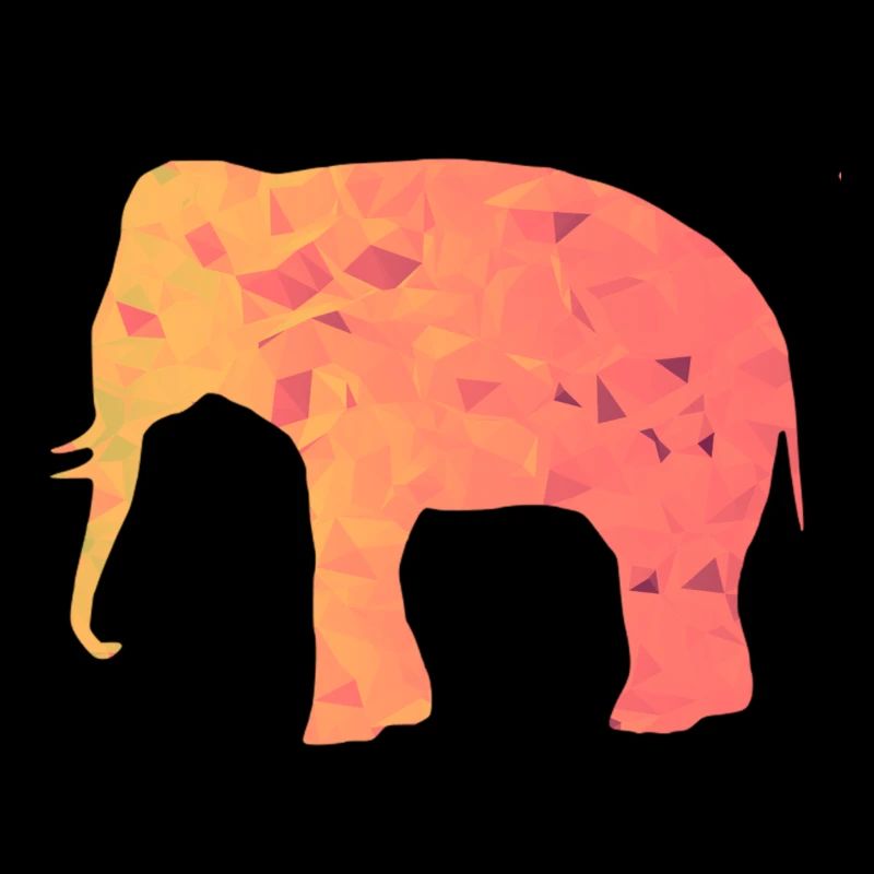 Elefant Polygon Orange Gelb Abstrakt Form